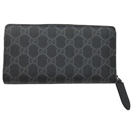 Gucci GG Emblem GG Canvas Long Wallet Black