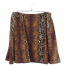 Versace Polyesterrock Braun Mehrfarben
