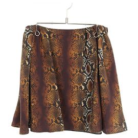 Saia de poliéster Versace Marrom Multicor