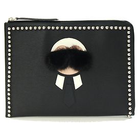 Fendi Carlito Clutch Bag Black