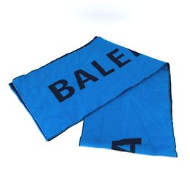 Collo in lana bicolore con logo Balenciaga Nero Blu