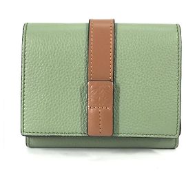 LOEWE Anagram Small Vertical Wallet Brown Green