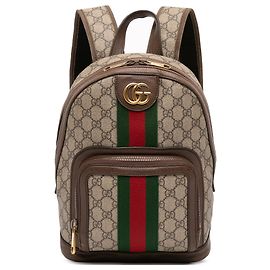 Zaino Ophidia Web GG Supreme piccolo marrone Gucci Marrone Beige