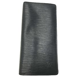 Cartera Bifold Long Brazza de Cuero Epi Louis Vuitton Azul marino