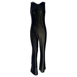 Versace Black Velvety Jumpsuit Black