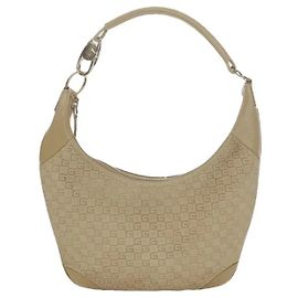Bolsa hobo Gucci GG de camurça e couro bege Bege Camelo