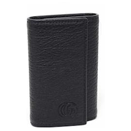 Gucci-Gucci Double G Leather Key Case-Black