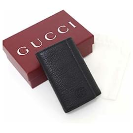 Gucci-Gucci Double G Leather Key Case-Black