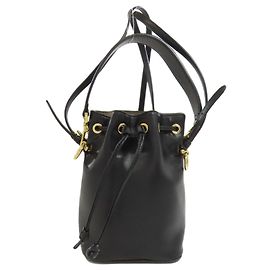 Fendi Montresor Leather Handbag Black