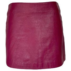 Versace Jeans Couture leather mini skirt dark red Dark red