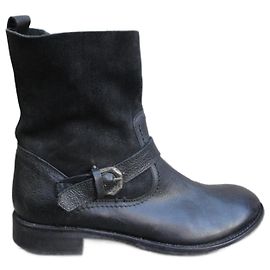 Autre Marque Botas de couro preto masculinas Preto