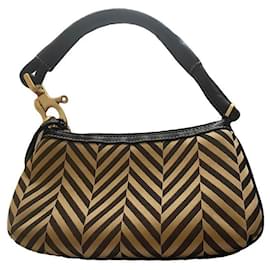 Bolsa de mão Escada preta e dourada com alça de couro Preto