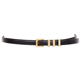 Saint Laurent Trois Passants Skinny Gürtel Schwarz