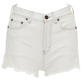 Saint Laurent-Saint Laurent Washed Cotton Distressed Shorts-Grey