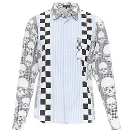 Camisa Patchwork Skeleton Comme Des Garcons Homme Plus Azul