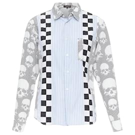 Camicia Patchwork Skeleton Comme Des Garcons Homme Plus Blu