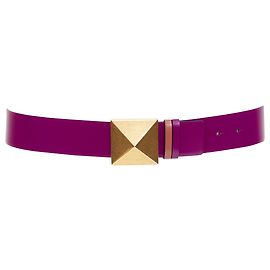 Valentino Garavani Cinto de couro reversível Valentino Rockstud Roxo