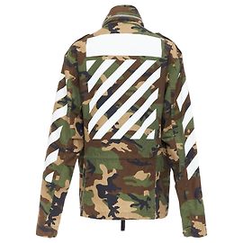 Giacca da campo con logo camo Off White Verde