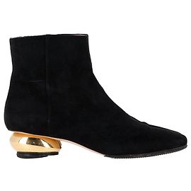 Stuart Weitzman The Freja Booties in Black Suede Black