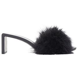 Sandali Mule in Piume Boudoir Balenciaga Nero