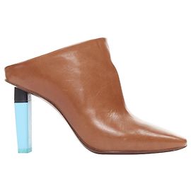 Vêtements Highlighter Leder Absatzmules von Vetements Braun