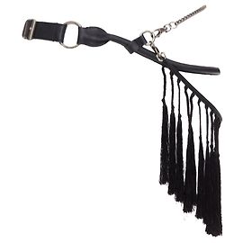Leder Macrame Fransen Tasche Gürtel Ann Demeulemeester Schwarz