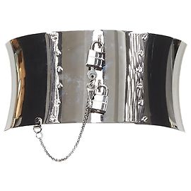 Dolce & Gabbana Dolce Gabbana Chrome Metall Korsett Taille Gürtel Silber Metallisch