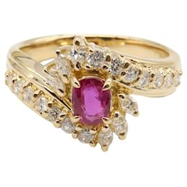Autre Marque-Au750 Ruby Diamond Ring-Red