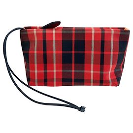 Clutch-Tasche mit rotem Karomuster von Burberry Rot