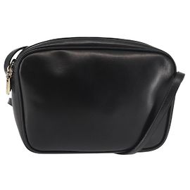 Sac à épaule Salvatore Ferragamo en cuir noir et or Auth bs29115 Noir Doré