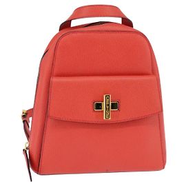 Céline Mochila de cuero naranja dorado Auth BA5897 Dorado Naranja