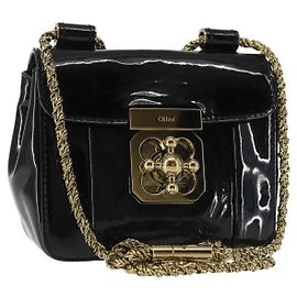 Chloé Borsa a Spalla Chloe Elsie Smalto Nero Oro Auth BA6058 Nero D'oro