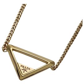 Colar de metal feminino Prada com corrente Kihei Prata