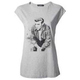 Camiseta gris de algodón Dolce & Gabbana James Dean Edition Gris