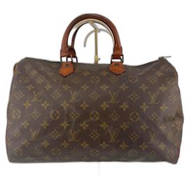 Bolsa de mão Louis Vuitton Speedy Monogram em couro marrom Marrom