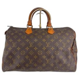 Sac à main Louis Vuitton Speedy Monogram en cuir marron Marron