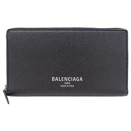 Portafoglio lungo da uomo Balenciaga in pelle nera Nero
