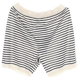 Prada Silk Cotton Shorts White Navy blue