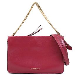 Sac à main en cuir et daim Givenchy Rouge Bordeaux