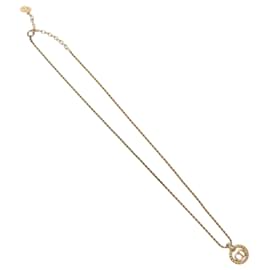 Christian Dior CD Anhänger Halskette Vergoldet Golden