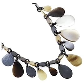Hermès Hermes Necklace Buffalo Horn and Horn Brown