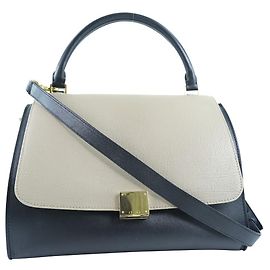 Céline Bolsa Trapeze Celine de couro com camurça média Preto
