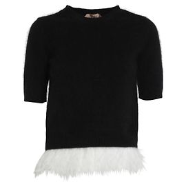 No 21 N°21 Pull Noir à Plumes Pré-Fall 2015 Noir