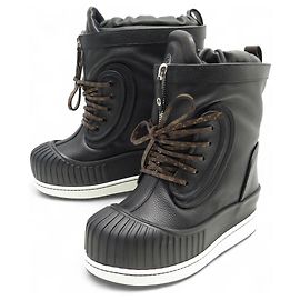 NUEVAS BOTINES LOUIS VUITTON 1A8C08 SLALOM FLAT HALF BOOTS MONOGRAM 40 NIEVE Negro