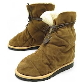 Louis Vuitton-NEW LOUIS VUITTON 1A94W6 PILLOW COMFORT ANKLE BOOTS 40 FOURREES-Camel