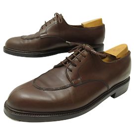 JM WESTON DEMI CHASSE 598 7C 41 DERBY IN PELLE MARRONE + ALBERI PER SCARPE Marrone