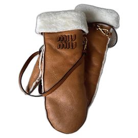 Miu Miu Handschuhe Braun