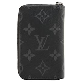 Louis Vuitton-Louis Vuitton Black Monogram Eclipse Vertical Zippy Coin Purse-Black