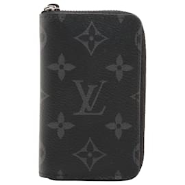 Louis Vuitton-Louis Vuitton Black Monogram Eclipse Vertical Zippy Coin Purse-Black