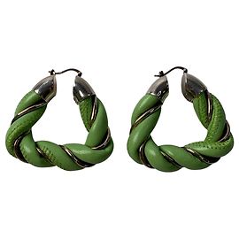 Orecchini Paraquito Twist da donna Bottega Veneta Argento Verde